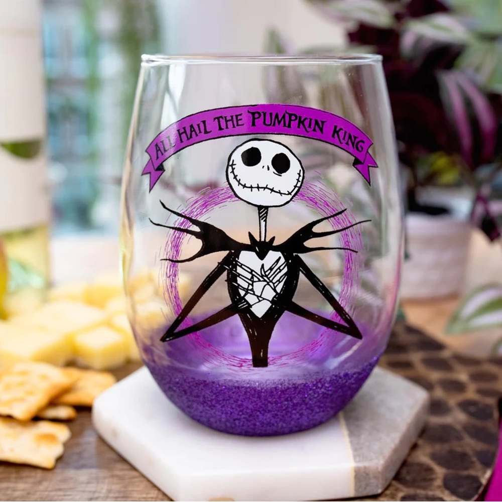 Disney Nightmare Before Christmas "All Hail Pumpkin King" Tear Drop Glass